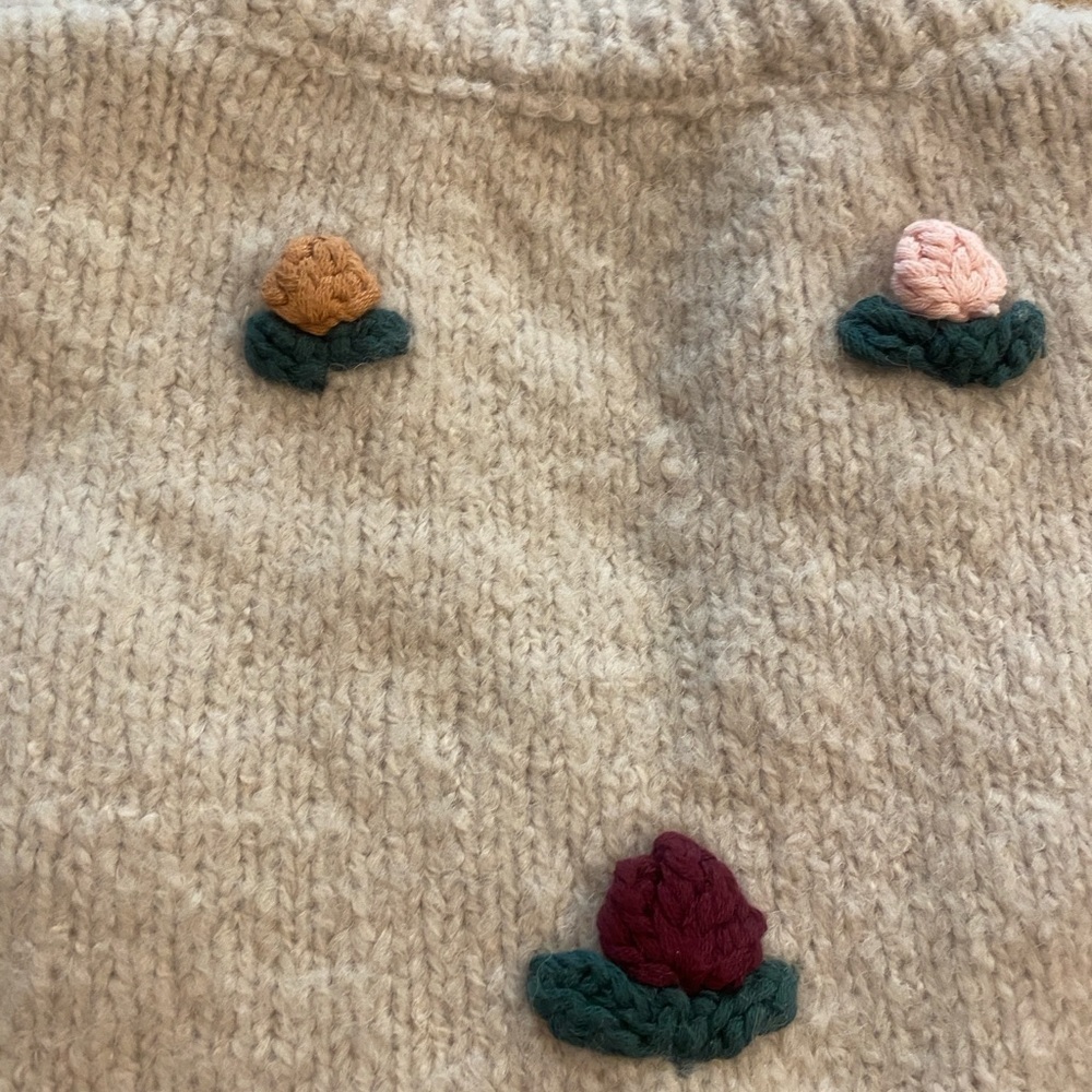 Zara Crochet Floral Knit Cardigan Cottagecore size M - Picture 13 of 16